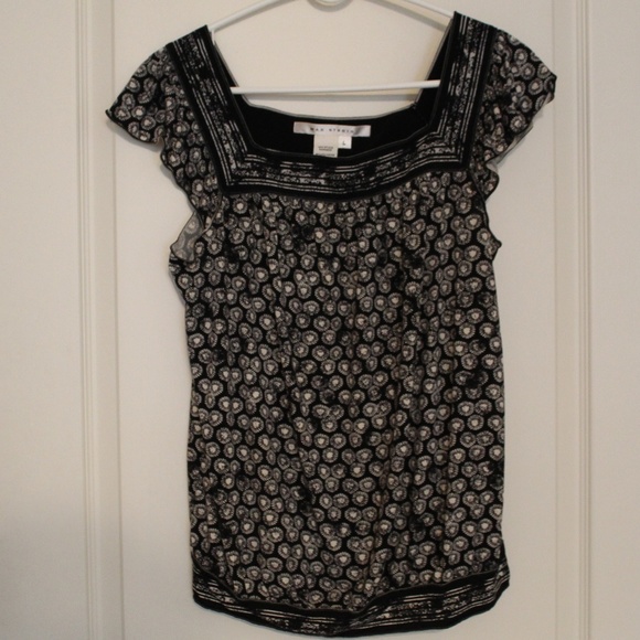 Max Studio Tops - Black & White Patterned Top by Max Studio